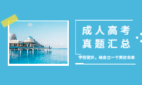 山东成人高考历年真题汇总